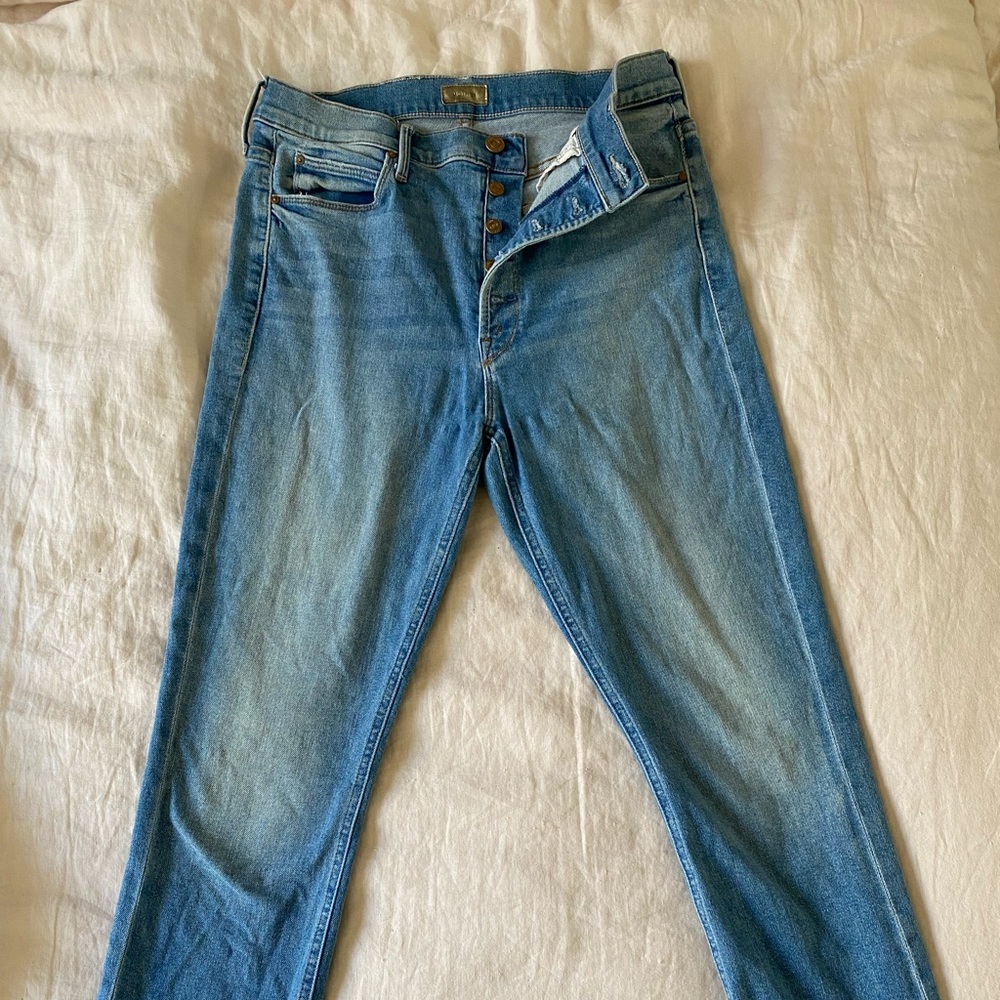 Mother denim pixie dazzler ankle Frey jeans